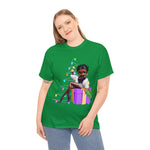 Black Betty Boop into Christmas, cute graphic, christmas tree, colorful shirt for holiday, custom t-shirt design