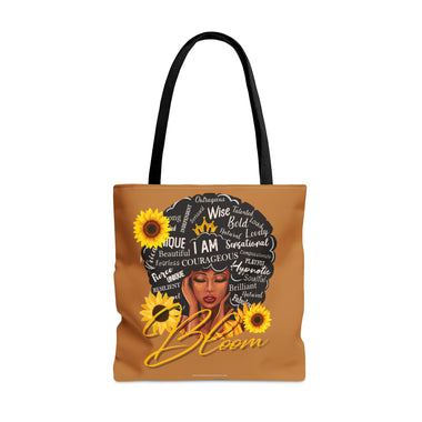 BLOOM Tote Bag Light Brown UNISEX MESSENGER BAG SISTERHOOD GOOD VIBES CULTURAL ACCESSORIES