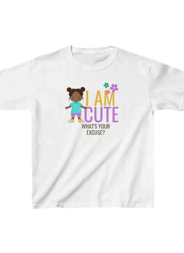 I AM CUTE fun Kids Cotton Tee AFRICAN AMERICAN CULTURAL GIRL WEAR