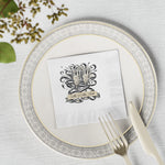 Customized Wedding Napkins White Coined Napkins