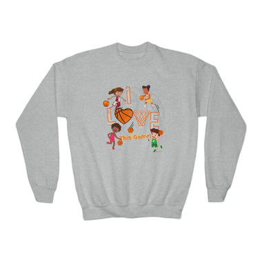 I LOVE BASKETBALL Youth Crewneck UNISEX Sweatshirt  KIDS CULTURAL DESIGNS