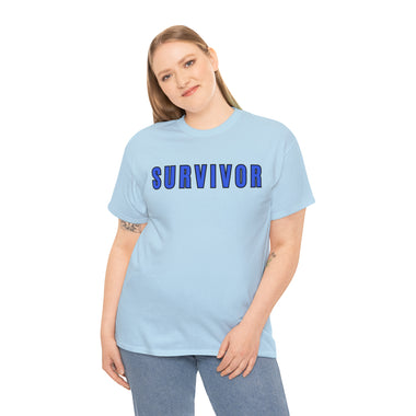 SURVIVOR COLON CANCER Heavy Cotton Tee GOOD VIBES WEAR FAITH