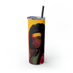 BEAUTIFUL BLACK FRIENDS  Skinny Tumbler with Straw, 20oz CULTURAL GIFTS AND ACCESSORIES