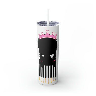 Soul Hair Afro Princess Skinny Tumbler with Straw, 20oz ACCESSORIES