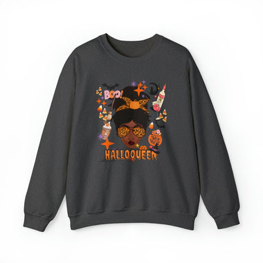 HALLOWEEN QUEEN Unisex Crewneck Sweatshirt GOOD VIBES SISTERHOOD