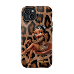 Betty Boop Leopard Cougar Print Magnetic Tough Cases, Boop Lover, Betty Lover, Betty Boop Gift, Boop Lover Gift