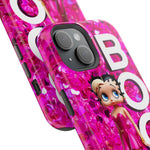 Betty Boop Pink Glitter Magnetic Tough Cases, Boop Lover, Betty Lover, Betty Boop Gift, Boop Lover Gift