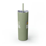 CLASS OF DD214 VETERAN  UNITED STATES ARMED FORCES Skinny Tumbler with Straw, 20oz VETERAN GIFTS ACCESSORIES