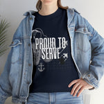 Proud to Serve, custom graphic t-shirt for veterans, unisex t-shirt, military veteran shirts, patriotic shirts