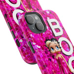 Betty Boop Pink Glitter Magnetic Tough Cases, Boop Lover, Betty Lover, Betty Boop Gift, Boop Lover Gift