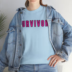 SURVIVOR BREAST CANCER Heavy Cotton Tee GOOD VIBES WEAR FAITH