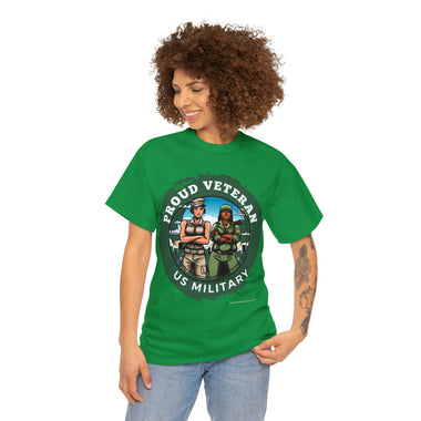 Proud Veteran Women Unisex Heavy Cotton Tee good vibes