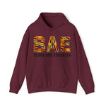 BAE black and educated kente cloth graphic print hoodie sweatshirt