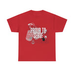 Proud to Serve, custom graphic t-shirt for veterans, unisex t-shirt, military veteran shirts, patriotic shirts