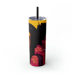 BEAUTIFUL BLACK FRIENDS  Skinny Tumbler with Straw, 20oz CULTURAL GIFTS AND ACCESSORIES