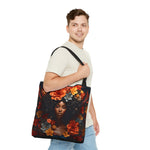 Beautiful Black Woman Orange Flowers Tote Bag UNISEX Accessories, messenger bag