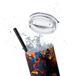 BEAUTIFUL BLACK WOMAN DAZZLE Skinny Tumbler with Straw, 20oz CULTURAL GIFTS AND ACCESSORIES