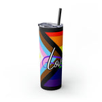 LOVE WINS Skinny Tumbler with Straw, 20oz PRIDE GIFTS ACCESSORIES