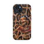 Betty Boop Leopard Cougar Print Magnetic Tough Cases, Boop Lover, Betty Lover, Betty Boop Gift, Boop Lover Gift