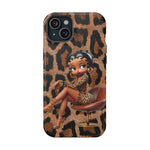 Betty Boop Leopard Cougar Print Magnetic Tough Cases, Boop Lover, Betty Lover, Betty Boop Gift, Boop Lover Gift