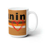 Melanin Love, coffee cup, ceramic Mug 15oz, graphic cultural design