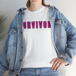 SURVIVOR BREAST CANCER Heavy Cotton Tee GOOD VIBES WEAR FAITH