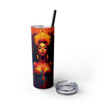 BEAUTIFUL BLACK WOMAN QUEEN Skinny Tumbler with Straw, 20oz GOOD VIBES CULTURAL GIFTS AND ACCESSORIES