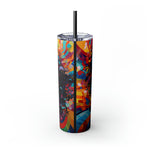 BEAUTIFUL BLACK WOMAN DAZZLE Skinny Tumbler with Straw, 20oz CULTURAL GIFTS AND ACCESSORIES