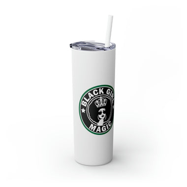 BLACK GIRL MAGIC STARBUCKS COFFEE WHITE  Skinny Tumbler with Straw, 20oz CULTURAL GIFTS ACCESSORIES