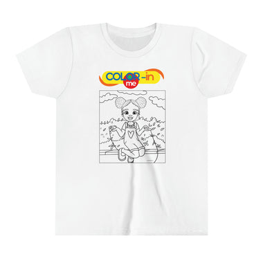 COLOR-IN ME GIRL JUMPING ROPE Youth Short Sleeve Tee Shirt CULTURAL GIFTS FOR KIDS