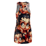 Betty Boop, Red Betty Boop, Betty Boop Dress, Cute Betty Boop Dress, Women's Cut & Sew Racerback Dress