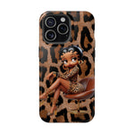 Betty Boop Leopard Cougar Print Magnetic Tough Cases, Boop Lover, Betty Lover, Betty Boop Gift, Boop Lover Gift