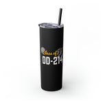 CLASS OF DD214 VETERAN  UNITED STATES ARMED FORCES Skinny Tumbler with Straw, 20oz VETERAN GIFTS ACCESSORIES