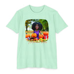 Autumn Vibes  graphic t-shirt, funny, fall, African American women custom designs