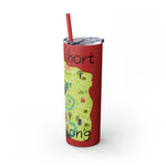 LIFE IS SHORT TRAVEL LONG Skinny Tumbler with Straw, 20oz  RV TRAVEL ACCESSORIES