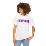 SURVIVOR BREAST CANCER Heavy Cotton Tee GOOD VIBES WEAR FAITH