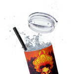 BEAUTIFUL BLACK WOMAN QUEEN Skinny Tumbler with Straw, 20oz GOOD VIBES CULTURAL GIFTS AND ACCESSORIES