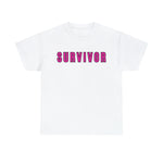 SURVIVOR BREAST CANCER Heavy Cotton Tee GOOD VIBES WEAR FAITH